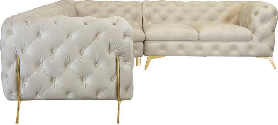 Leonique Chesterfield-bank Amaury L-vorm grote hoekbank chesterfield-look breedte 323 cm kleur van de poten ter keuze - Foto 5