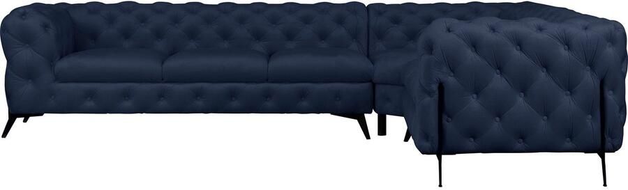 Leonique Chesterfield-bank Amaury L-vorm grote hoekbank chesterfield-look breedte 323 cm kleur van de poten ter keuze - Foto 7