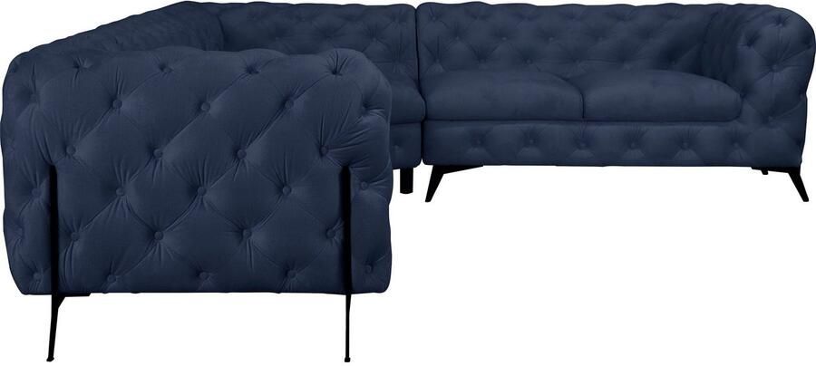 Leonique Chesterfield-bank Amaury L-vorm grote hoekbank chesterfield-look breedte 323 cm kleur van de poten ter keuze - Foto 5