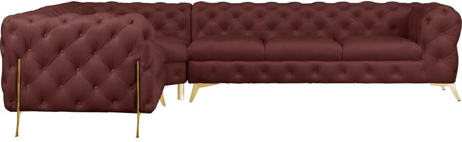 Leonique Chesterfield-bank Amaury L-vorm grote hoekbank chesterfield-look breedte 323 cm kleur van de poten ter keuze - Foto 6