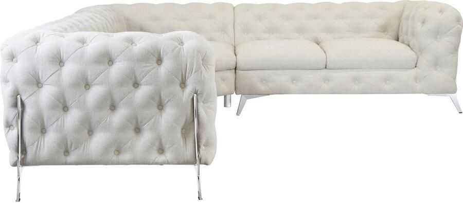 Leonique Chesterfield-bank Amaury L-vorm grote hoekbank chesterfield-look breedte 323 cm kleur van de poten ter keuze - Foto 4