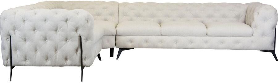 Leonique Chesterfield-bank Amaury L-vorm grote hoekbank chesterfield-look breedte 323 cm kleur van de poten ter keuze - Foto 7