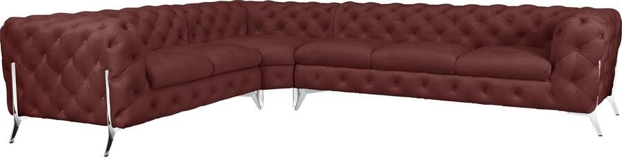 Leonique Chesterfield-bank Amaury L-vorm grote hoekbank chesterfield-look breedte 323 cm kleur van de poten ter keuze - Foto 9