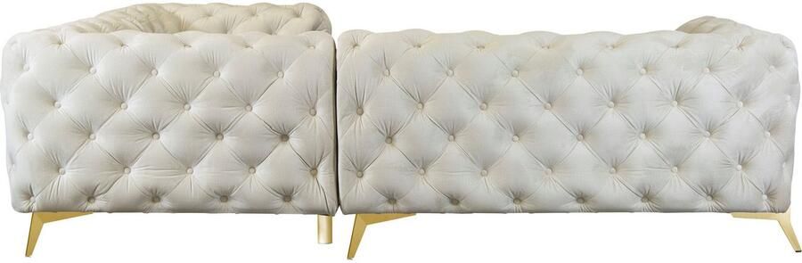 Leonique Chesterfield-bank Amaury L-vorm moderne chersterfield-look breedte 262 cm kleur van de poten ter keuze - Foto 10