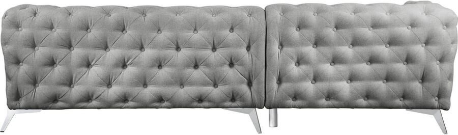 Leonique Chesterfield-bank Amaury L-vorm moderne chersterfield-look breedte 262 cm kleur van de poten ter keuze - Foto 9