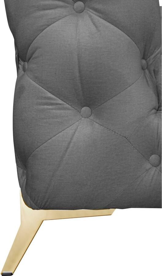 Leonique Chesterfield-bank Amaury L-vorm moderne chersterfield-look breedte 262 cm kleur van de poten ter keuze - Foto 2