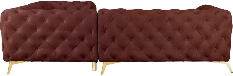 Leonique Chesterfield-bank Amaury L-vorm moderne chersterfield-look breedte 262 cm kleur van de poten ter keuze - Foto 7