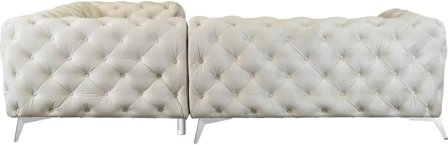 Leonique Chesterfield-bank Amaury L-vorm moderne chersterfield-look breedte 262 cm kleur van de poten ter keuze - Foto 11