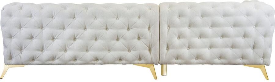 Leonique Chesterfield-bank Amaury L-vorm moderne chersterfield-look breedte 262 cm kleur van de poten ter keuze - Foto 10