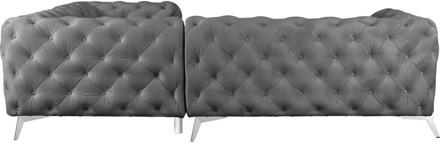 Leonique Chesterfield-bank Amaury L-vorm moderne chersterfield-look breedte 262 cm kleur van de poten ter keuze - Foto 10