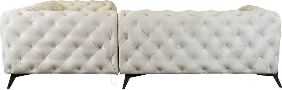 Leonique Chesterfield-bank Amaury L-vorm moderne chersterfield-look breedte 262 cm kleur van de poten ter keuze - Foto 10