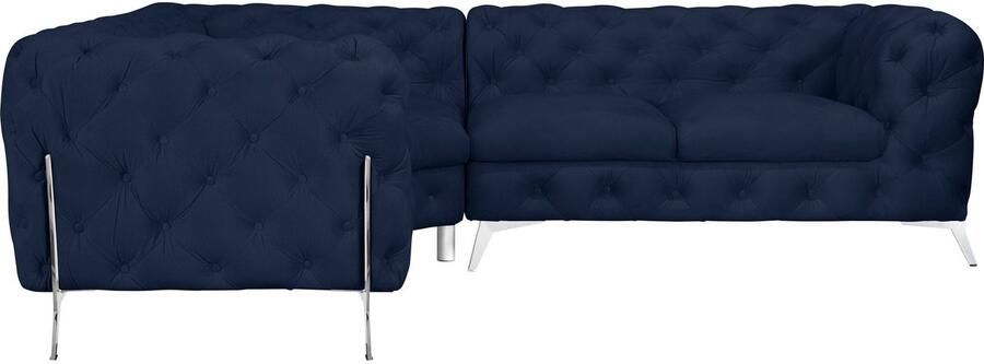 Home affaire Chesterfield-bank Amaury L-vorm moderne chersterfield-look breedte 262 cm kleur van de poten ter keuze - Foto 5