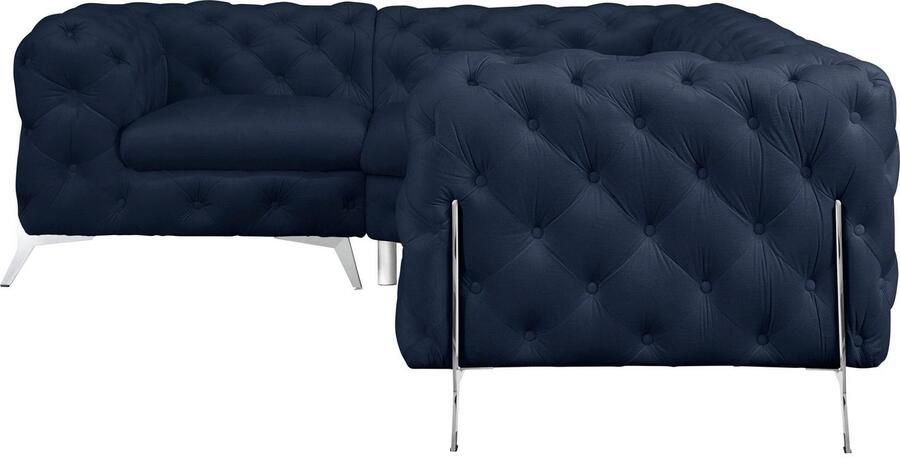 Home affaire Chesterfield-bank Amaury L-vorm moderne chersterfield-look breedte 262 cm kleur van de poten ter keuze - Foto 4