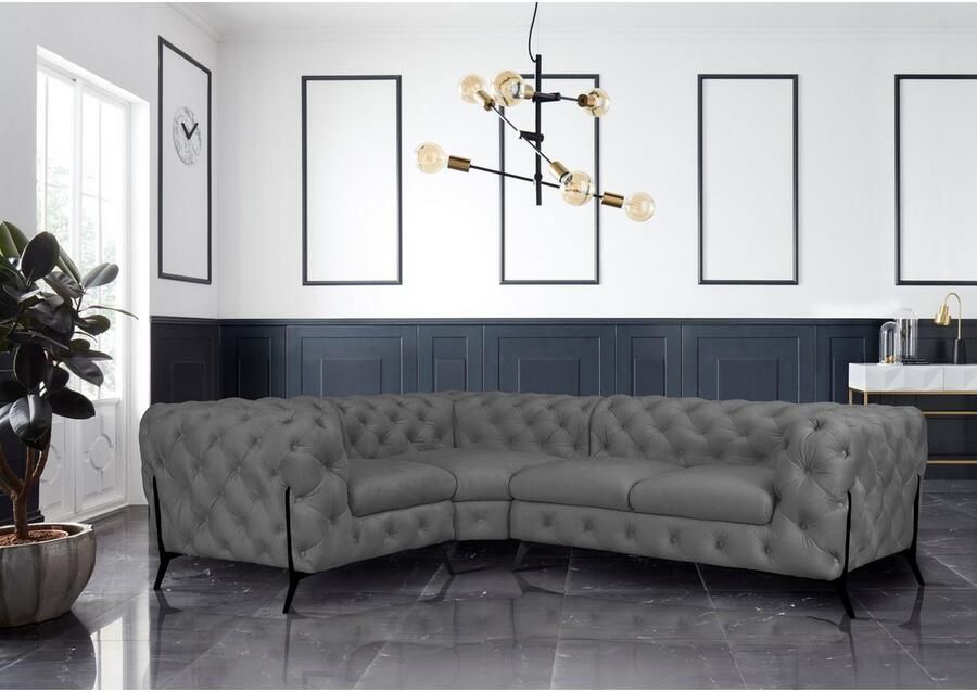 Home affaire Chesterfield-bank Amaury L-vorm moderne chersterfield-look breedte 262 cm kleur van de poten ter keuze - Foto 2