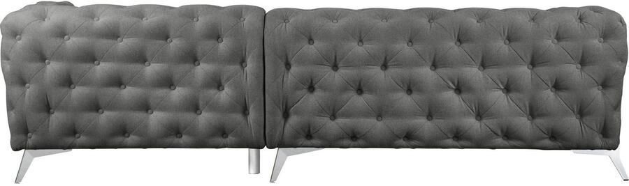 Leonique Chesterfield-bank Amaury L-vorm moderne chersterfield-look breedte 262 cm kleur van de poten ter keuze - Foto 11