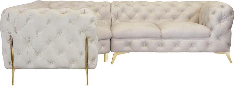 Home affaire Chesterfield-bank Amaury L-vorm moderne chersterfield-look breedte 262 cm kleur van de poten ter keuze - Foto 5