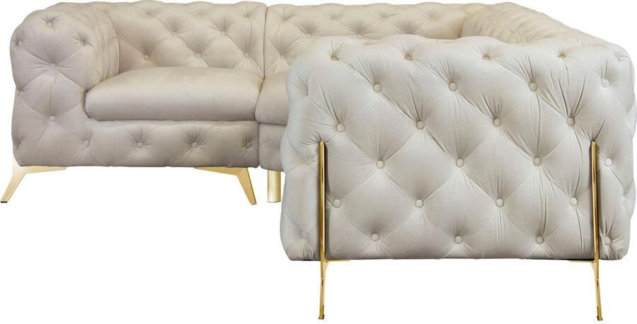 Home affaire Chesterfield-bank Amaury L-vorm moderne chersterfield-look breedte 262 cm kleur van de poten ter keuze - Foto 4