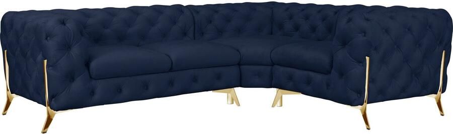 Leonique Chesterfield-bank Amaury L-vorm moderne chersterfield-look breedte 262 cm kleur van de poten ter keuze - Foto 12