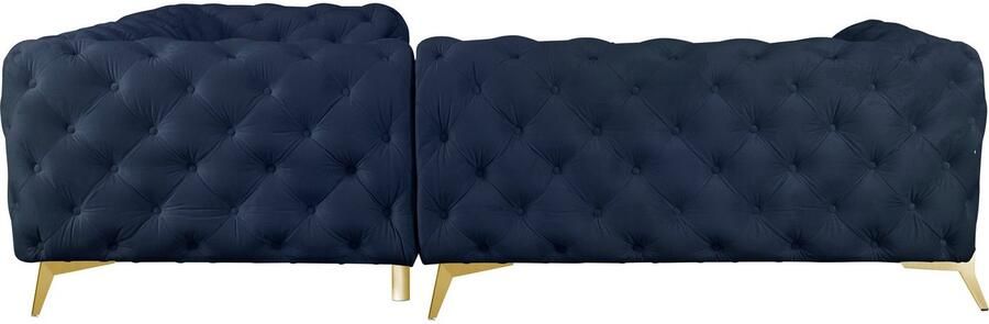 Leonique Chesterfield-bank Amaury L-vorm moderne chersterfield-look breedte 262 cm kleur van de poten ter keuze - Foto 9