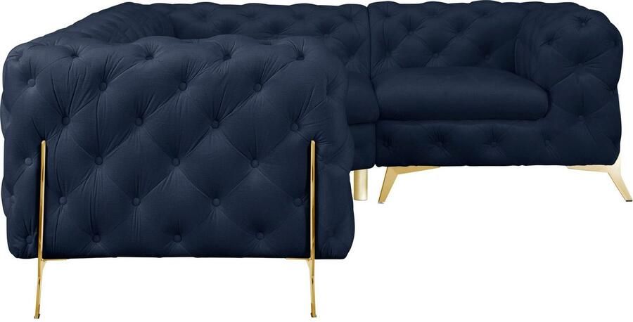 Leonique Chesterfield-bank Amaury L-vorm moderne chersterfield-look breedte 262 cm kleur van de poten ter keuze - Foto 5