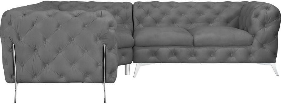 Home affaire Chesterfield-bank Amaury L-vorm moderne chersterfield-look breedte 262 cm kleur van de poten ter keuze - Foto 5