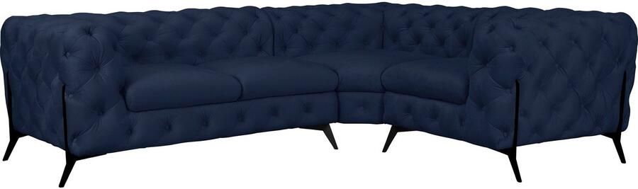 Leonique Chesterfield-bank Amaury L-vorm moderne chersterfield-look breedte 262 cm kleur van de poten ter keuze - Foto 11