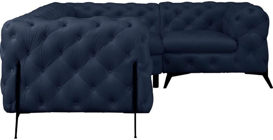 Leonique Chesterfield-bank Amaury L-vorm moderne chersterfield-look breedte 262 cm kleur van de poten ter keuze - Foto 5