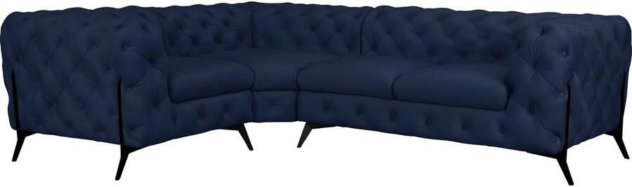 Leonique Chesterfield-bank Amaury L-vorm moderne chersterfield-look breedte 262 cm kleur van de poten ter keuze - Foto 8