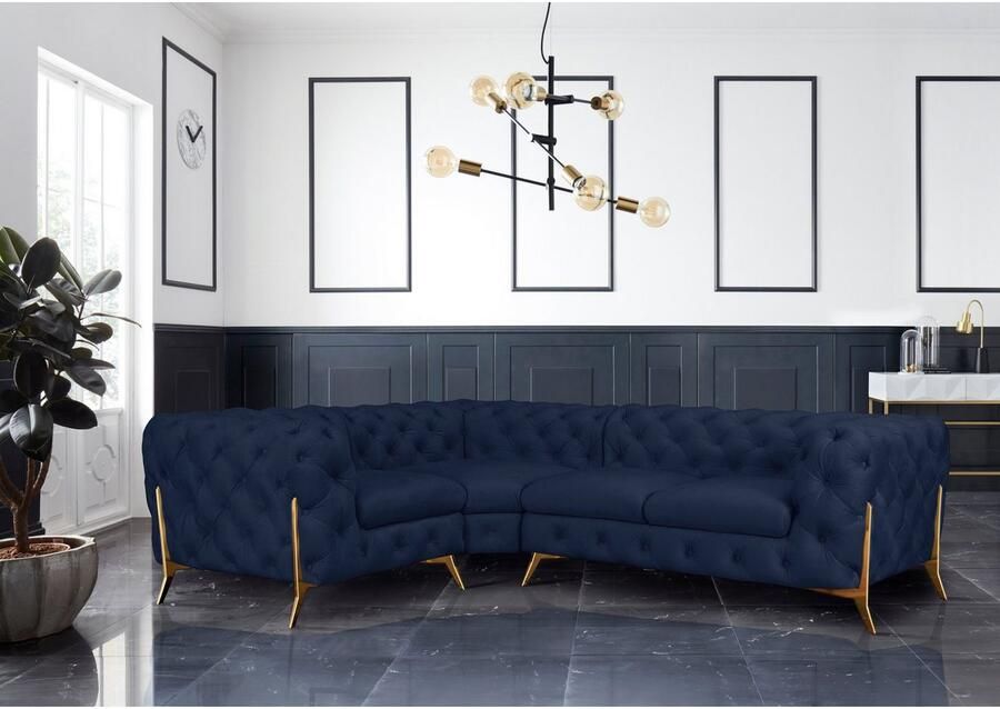 Home affaire Chesterfield-bank Amaury L-vorm moderne chersterfield-look breedte 262 cm kleur van de poten ter keuze - Foto 2