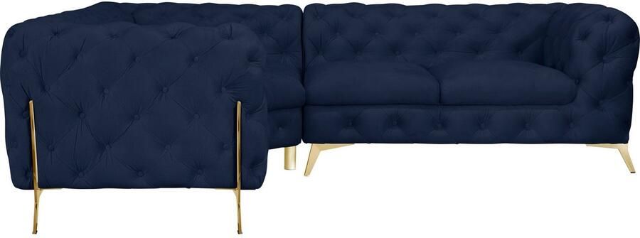 Home affaire Chesterfield-bank Amaury L-vorm moderne chersterfield-look breedte 262 cm kleur van de poten ter keuze - Foto 5