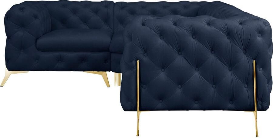 Home affaire Chesterfield-bank Amaury L-vorm moderne chersterfield-look breedte 262 cm kleur van de poten ter keuze - Foto 4