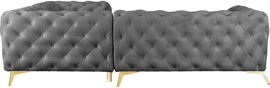 Leonique Chesterfield-bank Amaury L-vorm moderne chersterfield-look breedte 262 cm kleur van de poten ter keuze - Foto 10