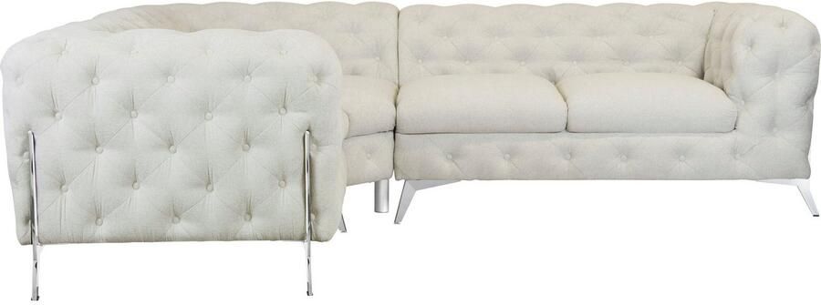 Home affaire Chesterfield-bank Amaury L-vorm moderne chersterfield-look breedte 262 cm kleur van de poten ter keuze - Foto 5