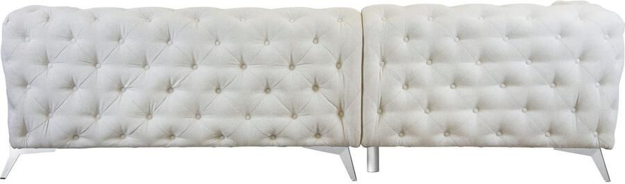 Leonique Chesterfield-bank Amaury L-vorm moderne chersterfield-look breedte 262 cm kleur van de poten ter keuze - Foto 10