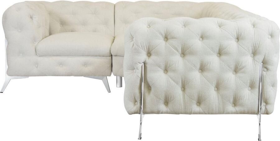 Home affaire Chesterfield-bank Amaury L-vorm moderne chersterfield-look breedte 262 cm kleur van de poten ter keuze - Foto 4