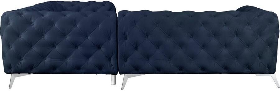 Leonique Chesterfield-bank Amaury L-vorm moderne chersterfield-look breedte 262 cm kleur van de poten ter keuze - Foto 11