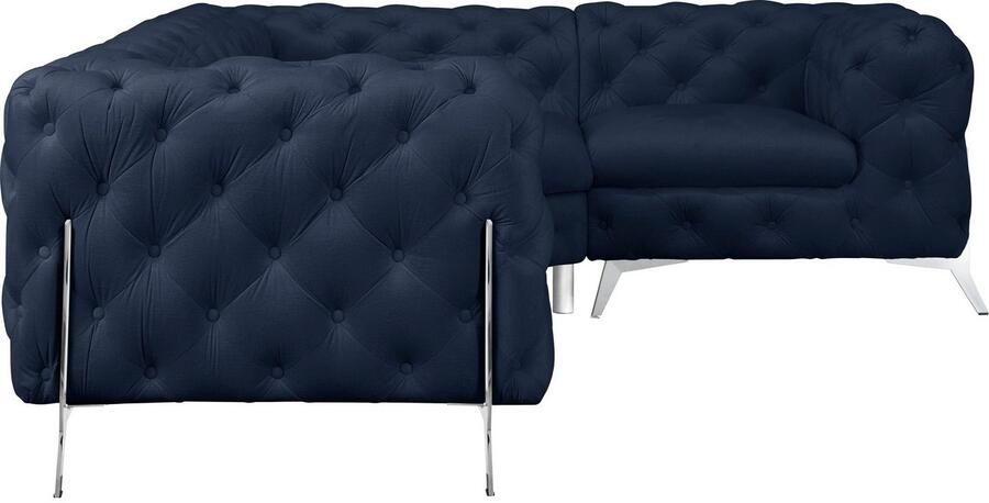 Leonique Chesterfield-bank Amaury L-vorm moderne chersterfield-look breedte 262 cm kleur van de poten ter keuze - Foto 5