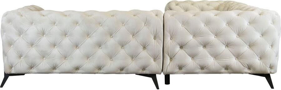 Leonique Chesterfield-bank Amaury L-vorm moderne chersterfield-look breedte 262 cm kleur van de poten ter keuze - Foto 10