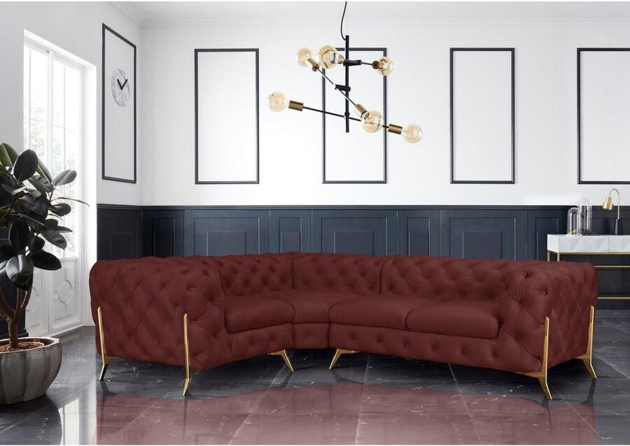 Home affaire Chesterfield-bank Amaury L-vorm moderne chersterfield-look breedte 262 cm kleur van de poten ter keuze - Foto 2