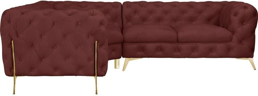 Home affaire Chesterfield-bank Amaury L-vorm moderne chersterfield-look breedte 262 cm kleur van de poten ter keuze - Foto 5