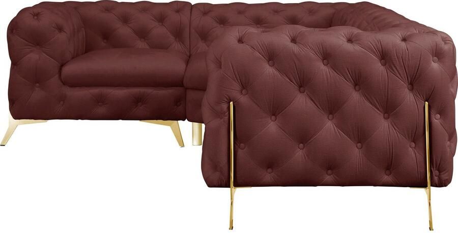 Home affaire Chesterfield-bank Amaury L-vorm moderne chersterfield-look breedte 262 cm kleur van de poten ter keuze - Foto 4