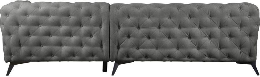 Leonique Chesterfield-bank Amaury L-vorm moderne chersterfield-look breedte 262 cm kleur van de poten ter keuze - Foto 10