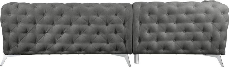 Leonique Chesterfield-bank Amaury L-vorm moderne chersterfield-look breedte 262 cm kleur van de poten ter keuze - Foto 10