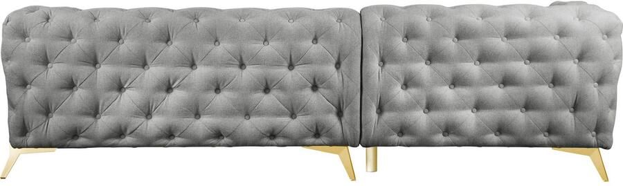 Leonique Chesterfield-bank Amaury L-vorm moderne chersterfield-look breedte 262 cm kleur van de poten ter keuze - Foto 9