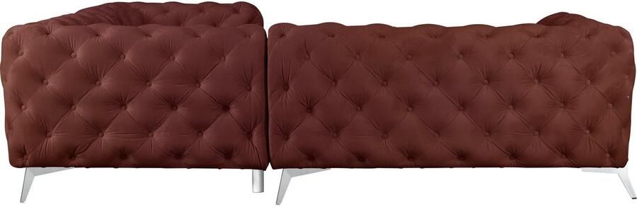 Leonique Chesterfield-bank Amaury L-vorm moderne chersterfield-look breedte 262 cm kleur van de poten ter keuze - Foto 11