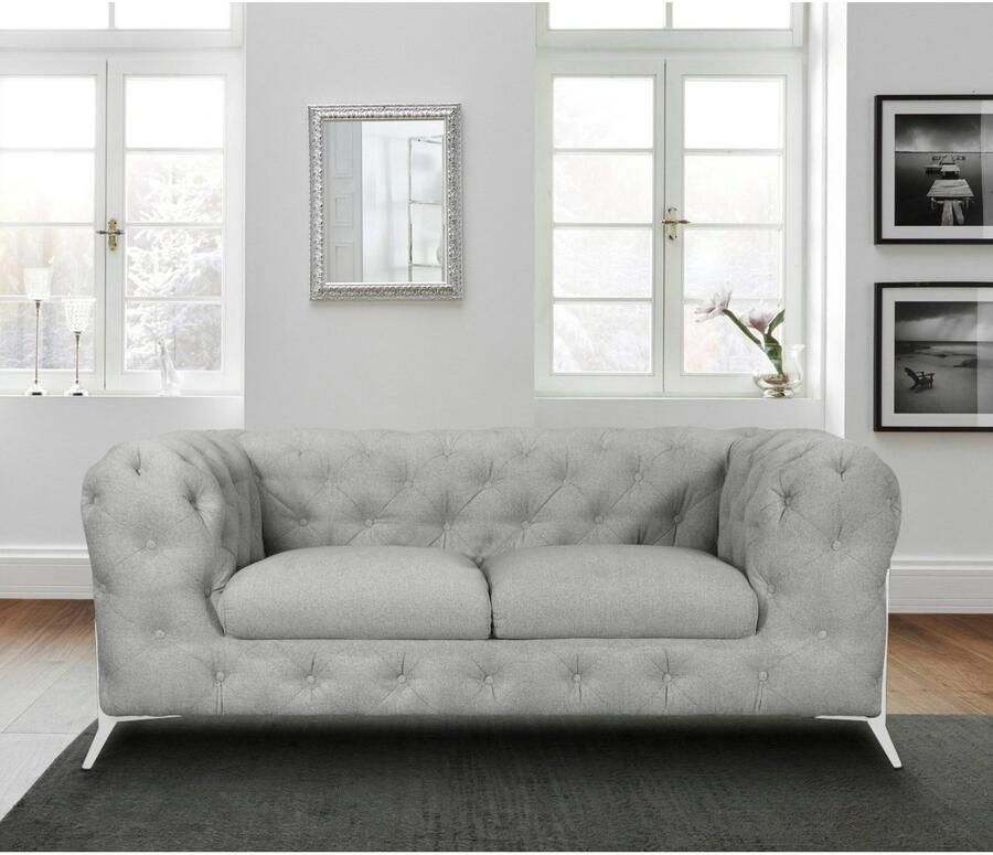 Leonique Chesterfield-bank Amaury luxueuze capitonnage moderne chesterfield look kleur van de poten ter keuze - Foto 3