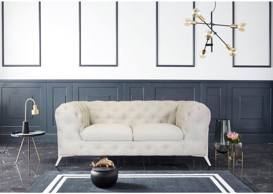 Leonique Chesterfield-bank Amaury luxueuze capitonnage moderne chesterfield look kleur van de poten ter keuze - Foto 5