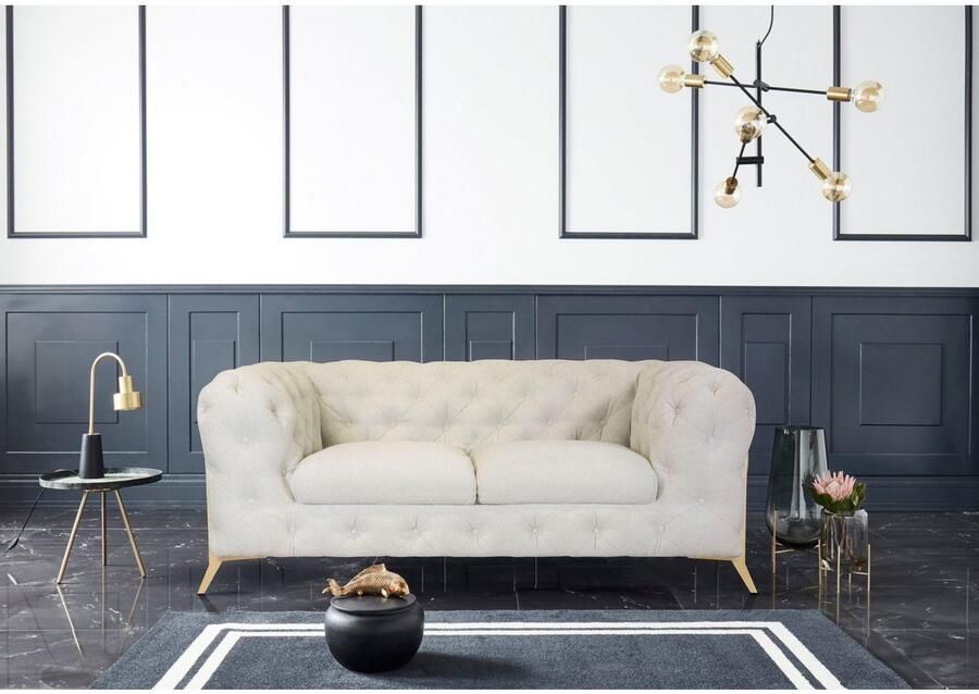 Leonique Chesterfield-bank Amaury luxueuze capitonnage moderne chesterfield look kleur van de poten ter keuze - Foto 5