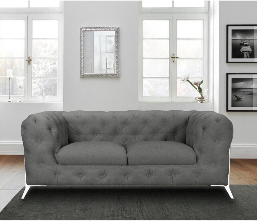 Home affaire Chesterfield-bank Amaury luxueuze capitonnage moderne chesterfield look kleur van de poten ter keuze - Foto 3