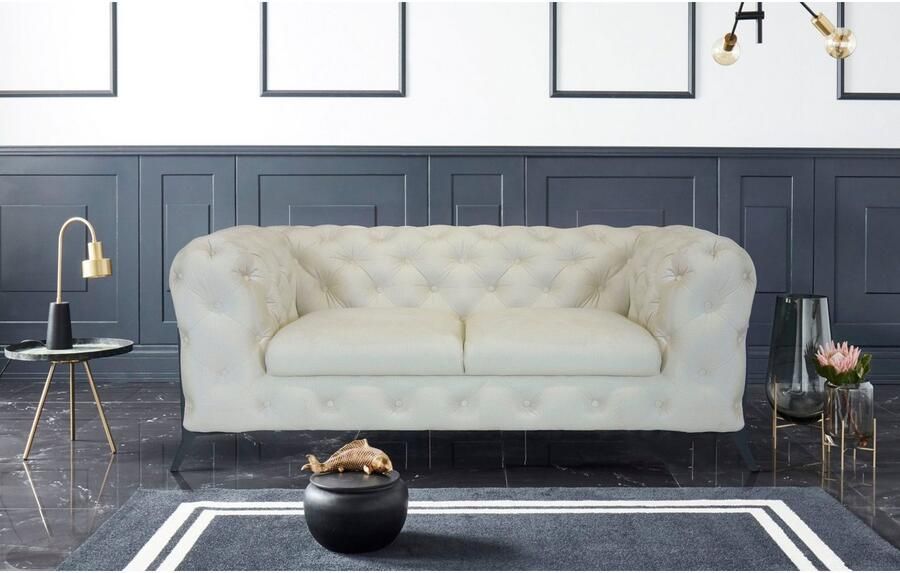 Leonique Chesterfield-bank Amaury luxueuze capitonnage moderne chesterfield look kleur van de poten ter keuze - Foto 5